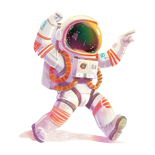 astronaut dabbing watercolor illustration 13
