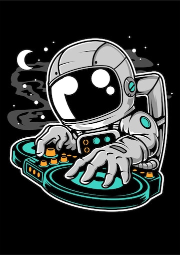 Premium Vector | Astronaut dj cartoon character