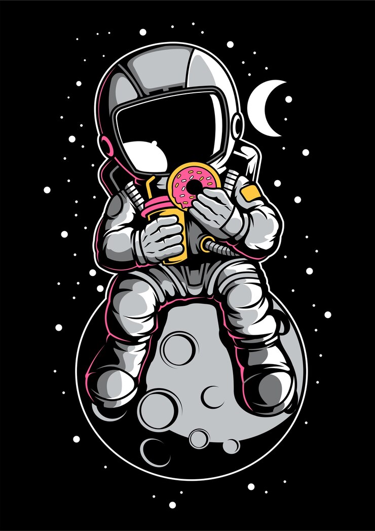 Vector astronaut donuts