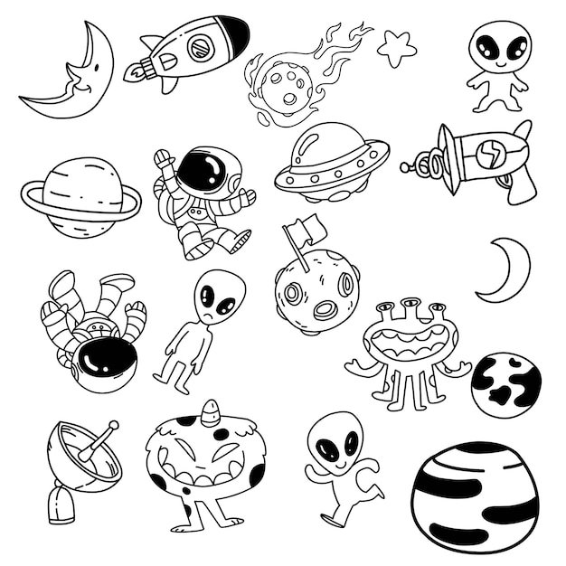 astronaut doodle