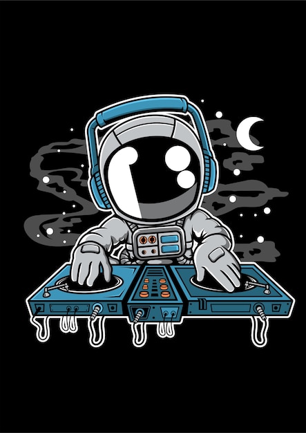 Astronaut draaitafel stripfiguur