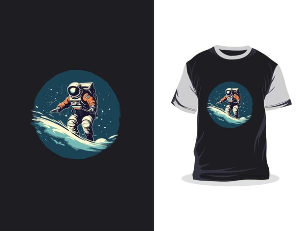Vettore disegno di astronauta nello spazio opere d'arte creative design di magliette a stampa vettoriale alla moda