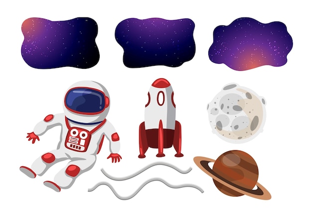 Vector astronaut elements illustration