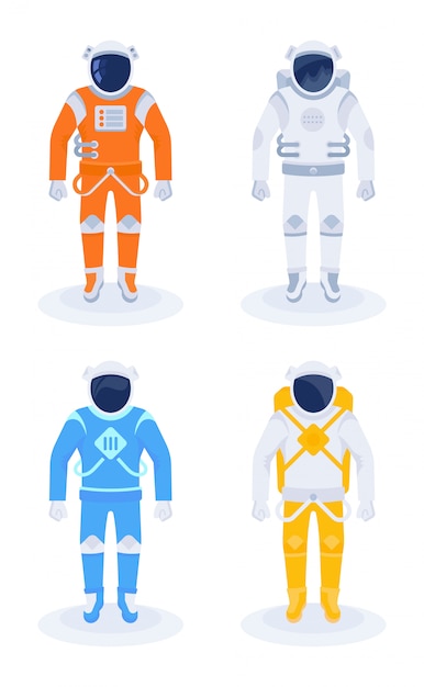 Vector astronaut en kosmonaut op wit