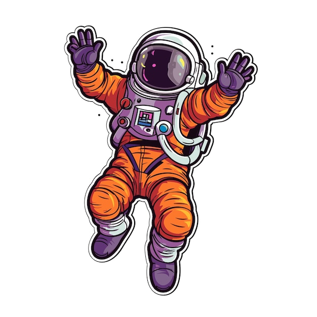 astronaut en ruimte illustratie clipart Leuke astronaut geïsoleerd op de achtergrond