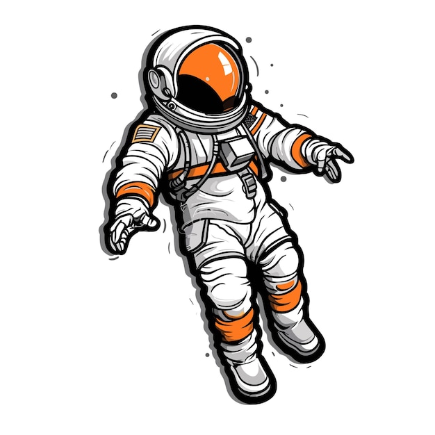 astronaut en ruimte illustratie clipart Leuke astronaut geïsoleerd op de achtergrond