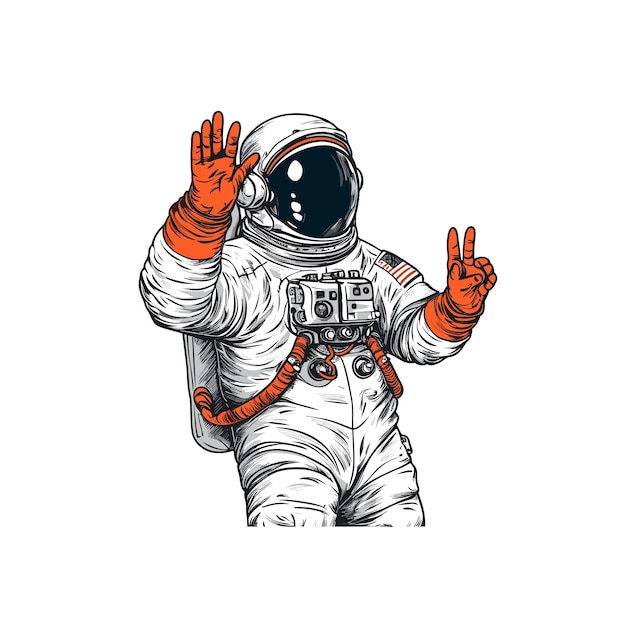 astronaut en ruimte illustratie clipart Leuke astronaut geïsoleerd op de achtergrond