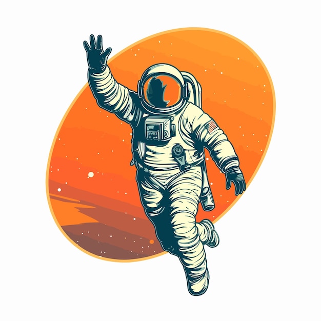 astronaut en ruimte illustratie clipart Leuke astronaut geïsoleerd op de achtergrond