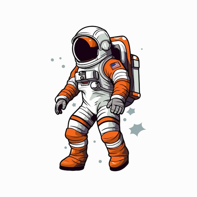 Vector astronaut en ruimte illustratie clipart leuke astronaut