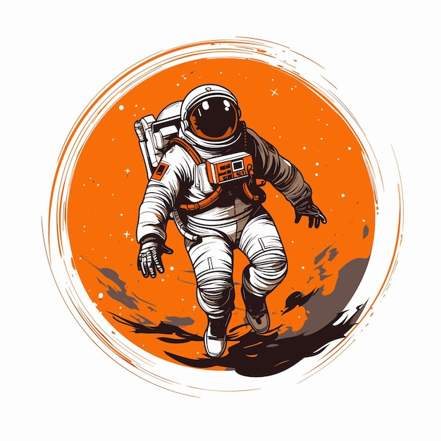 Vector astronaut en ruimteillustratie