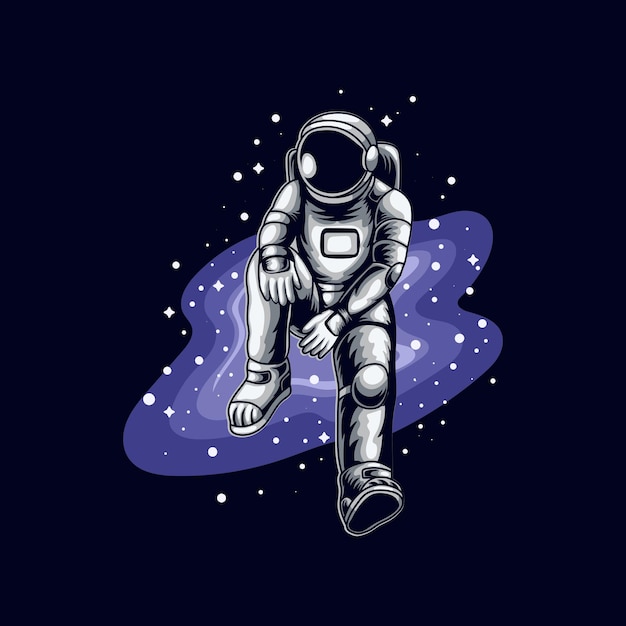 Astronaut enjoying in space illustration