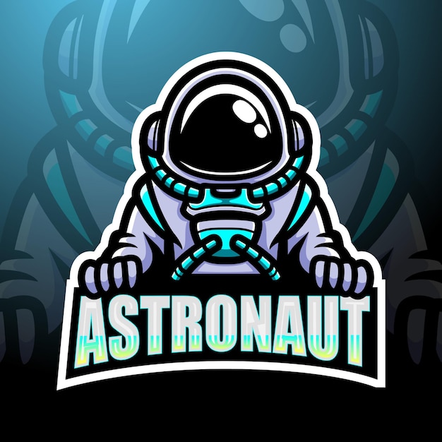 Astronaut esport logo mascotte ontwerp