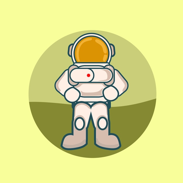 astronaut in flat design with activities