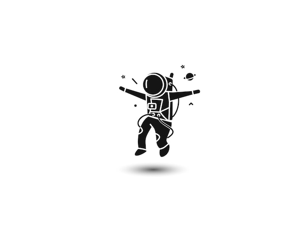 Astronaut flat line art design illustration.