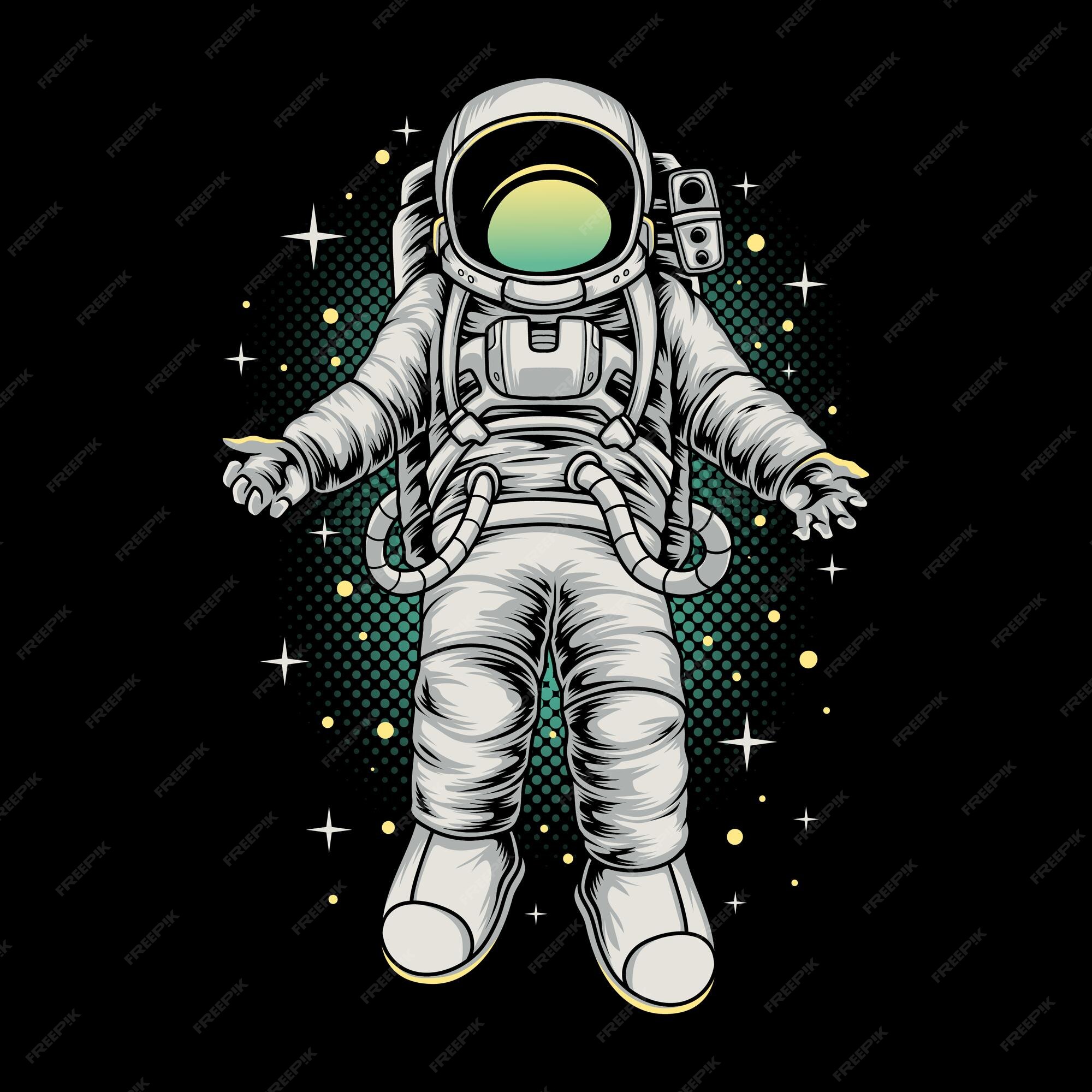 Astronaut spaceman is floating Royalty Free Vector Image