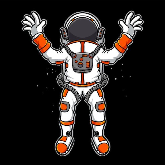 Astronaut Flying Cartoon