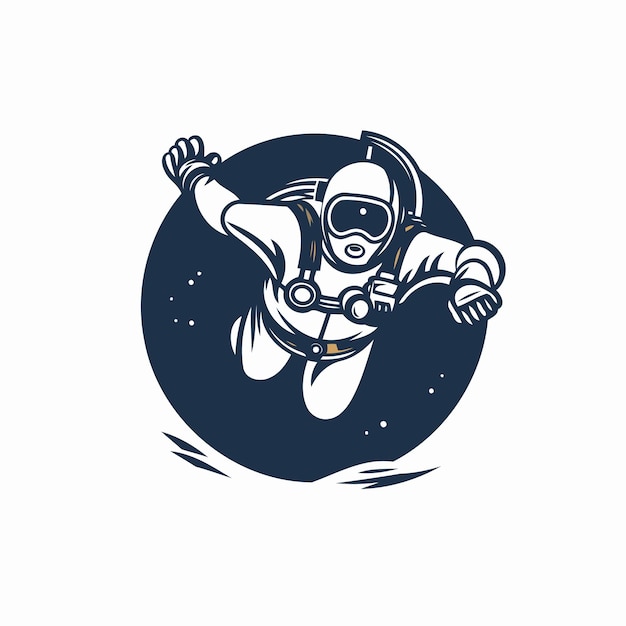 Vector astronaut flying in space vector illustration of astronaut in spacesuit