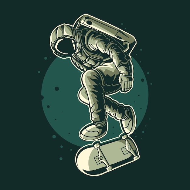 Vector astronaut freestyle illustration design