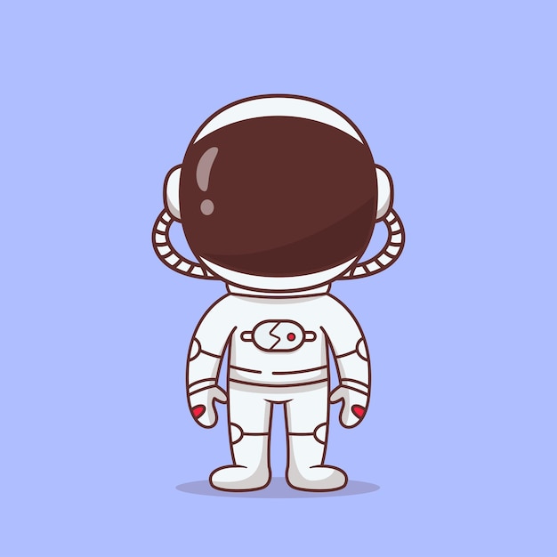 Astronaut in full space suit cartoon illustration