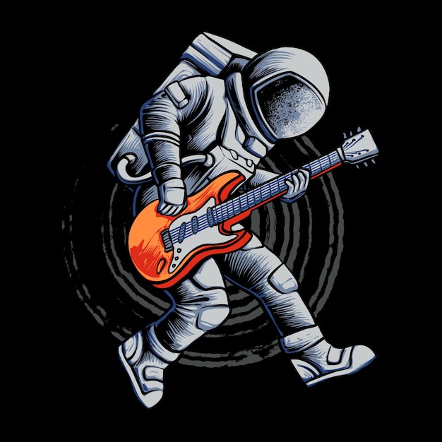 Astronaut Guitar Show illustratie