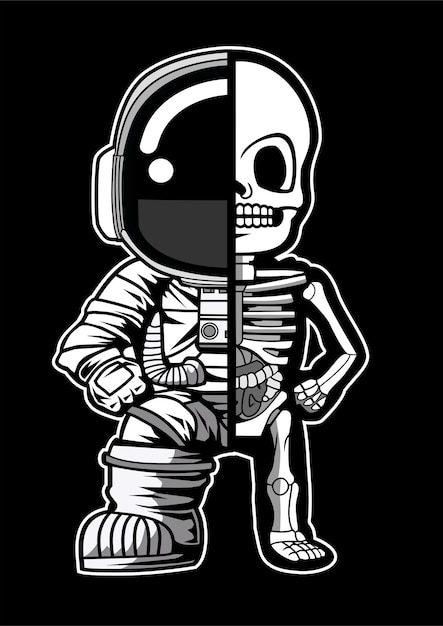 Astronaut Half Skeleton