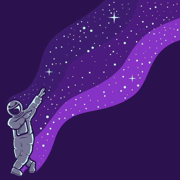 astronaut having fun beautiful design illustration