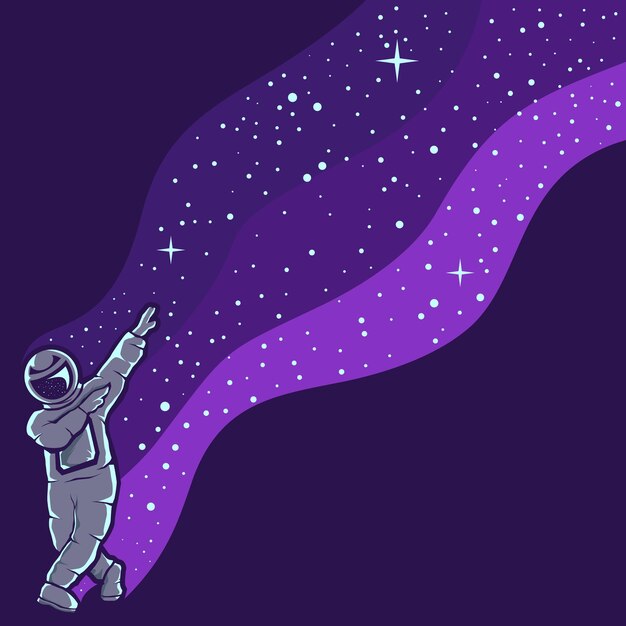 Astronauta divertendosi bella illustrazione di design