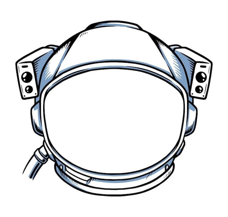 Vector astronaut helmet frame illustration