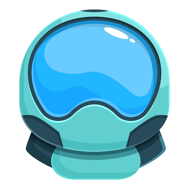 Vector astronaut helmet showing glass visor for space exploration