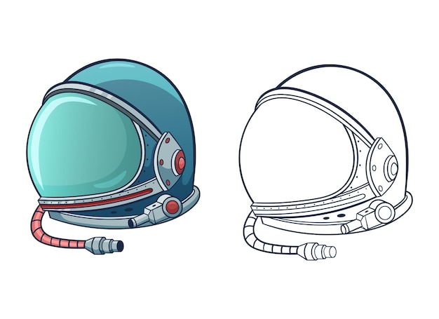 흰색 배경에 고립 된 우주 비행사 헬멧 벡터 디자인 일러스트 레이 션