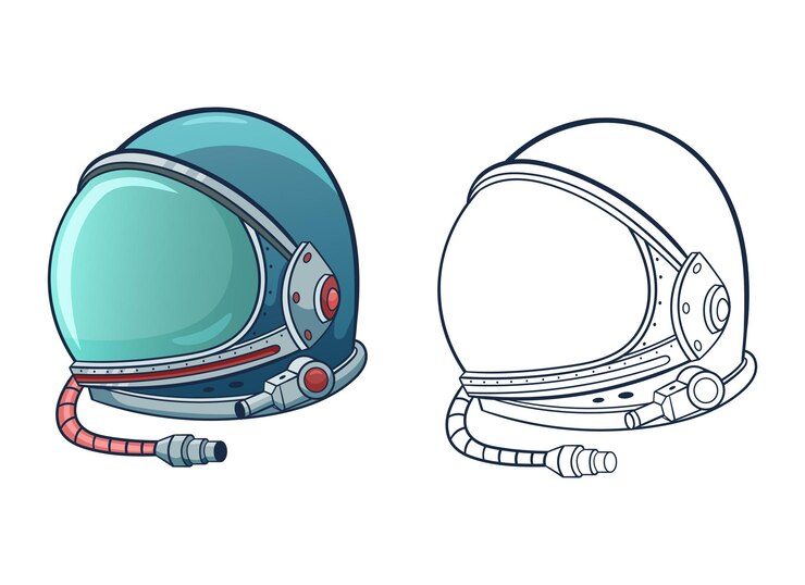 Vector astronaut helmet vector design illustration isolated on white background