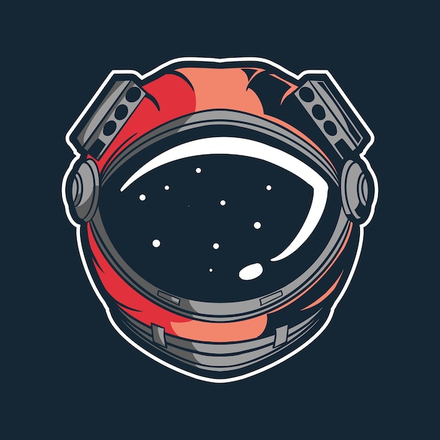 Vettore disegno dell'illustrazione di vettore del casco dell'astronauta