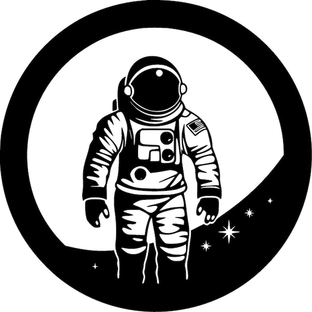 Logo vettoriale di alta qualità dell'astronauta illustrazione vettoriale ideale per la grafica di tshirt