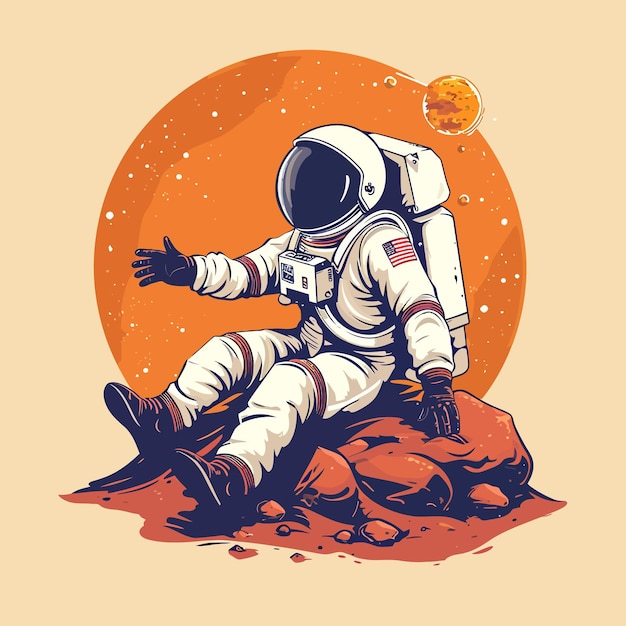 Astronaut_hitchhiking_to_mars_illustratie