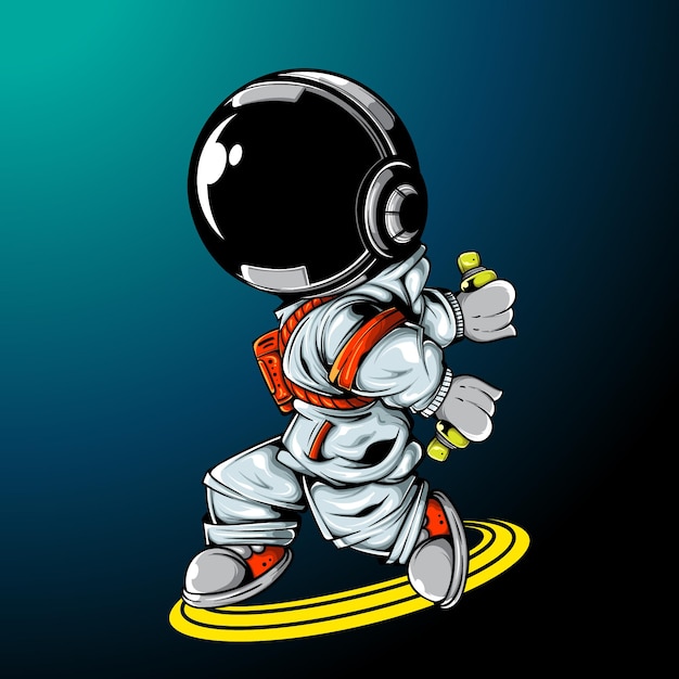 Vector the astronaut holding spray can
