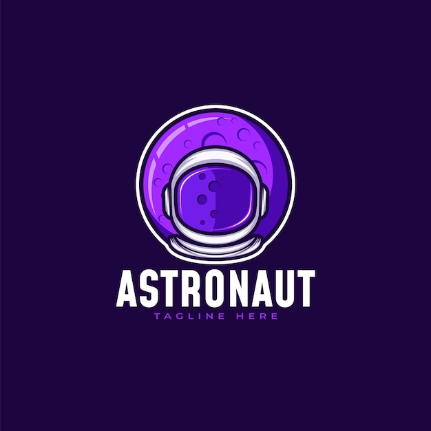 astronaut hoofd logo ontwerp illustratie