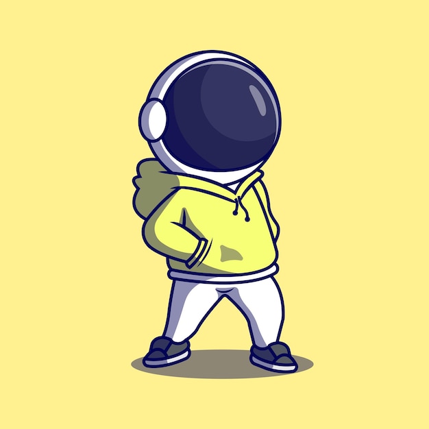 Astronaut illustratie leuke astronaut cartoon illustratie astronaut in casual stijl