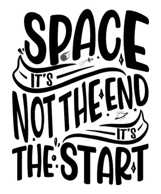 Astronaut illustration with lettering Get Outer My Space Classic Vector Design