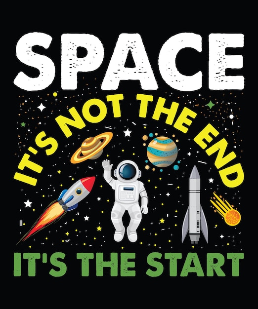 Astronaut illustration with lettering Get Outer My Space Classic Vector Design