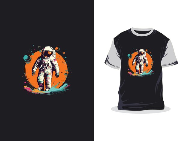 Vector astronaut in de ruimte creatief kunstwerk modieus vectorprint t-shirtontwerp