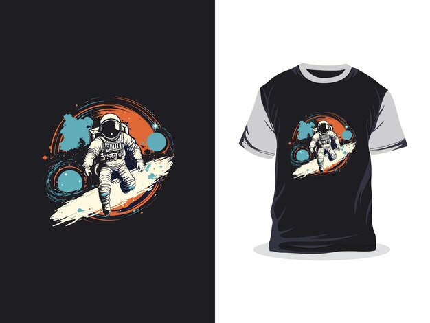 Vector astronaut in de ruimte creatief kunstwerk modieus vectorprint t-shirtontwerp