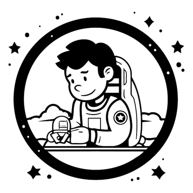 Astronaut in de ruimte Vector illustratie in platte cartoon stijl