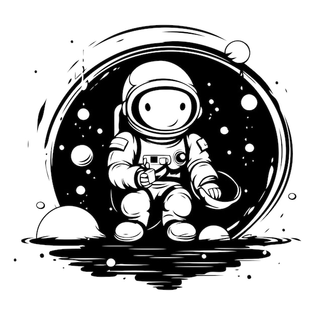 Astronaut in de ruimte Vector illustratie van een ruimtepak