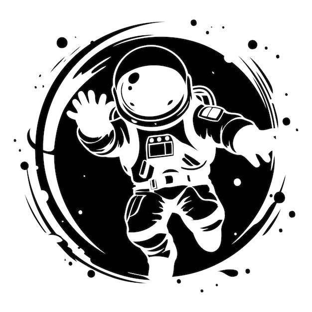 Astronaut in de ruimte Vector illustratie voor t-shirt