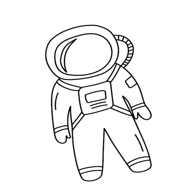 ベクトル 落書きスタイルの宇宙飛行士