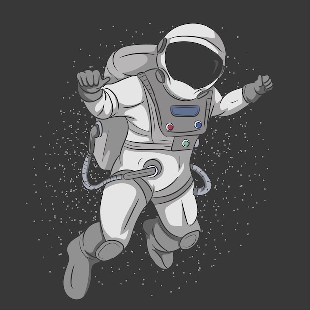 Astronaut in ruimtepak, vectorillustratie