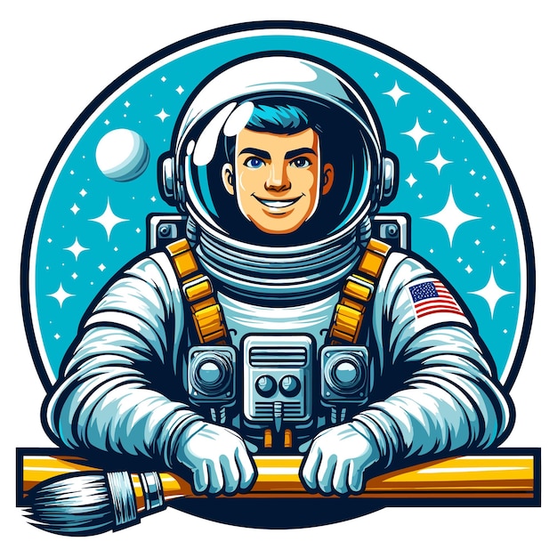 astronaut in ruimtetuig vector illustratie