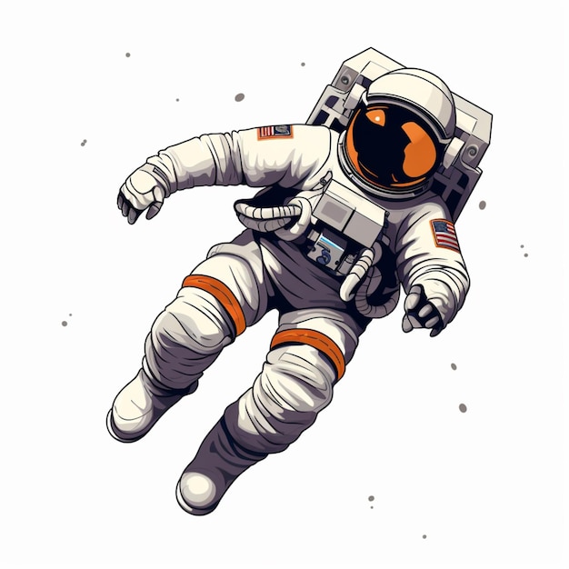 Vettore astronauta isolato su uno sfondo trasparente