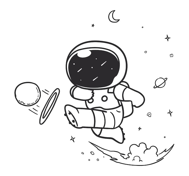 astronaut kicks a planet