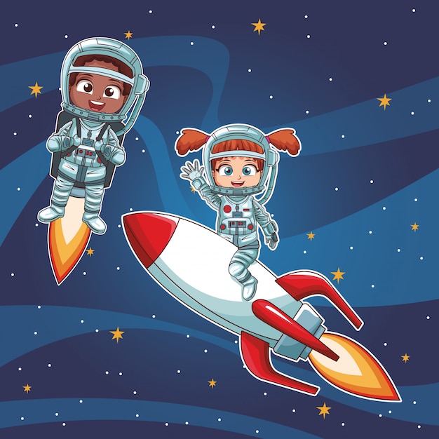 Astronaut kinderen cartoon
